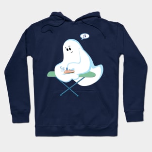 Cute Ghost Irons His Wrinkles For Halloween Hoodie